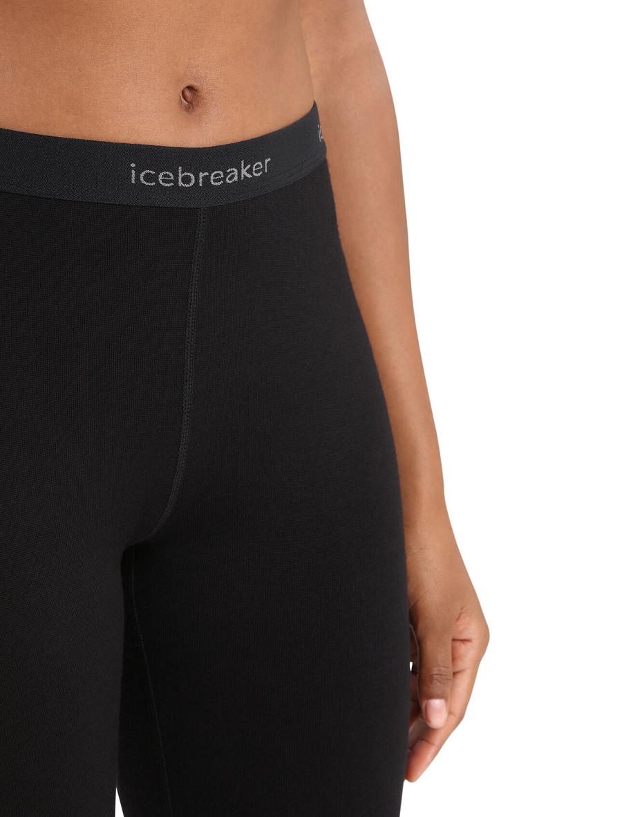 Icebreaker Merino 260 Tech Thermal Leggings Naisten Base Layers Mustat | FI 1925BEXC